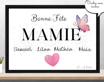 Affiche photo personnalisé pour cadeau, fête mamie, fete des grands meres ideal a offrir, fête des mamie, anniversaire mamie