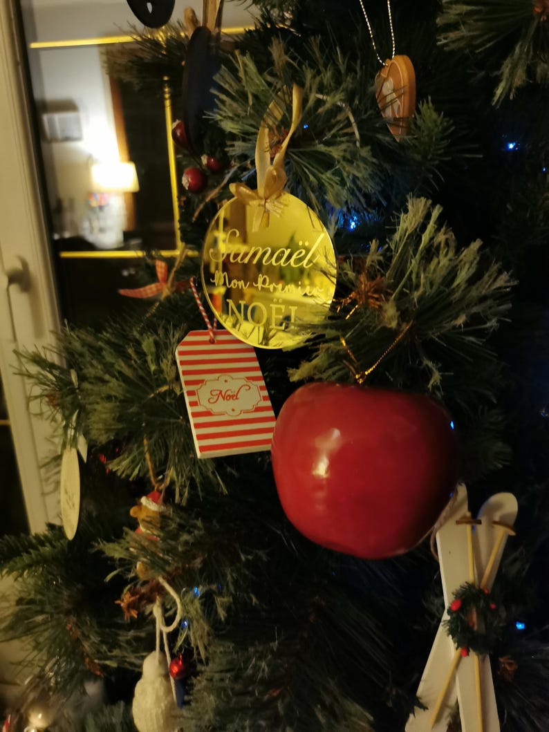 Personalized Christmas Ball, in Gold Acrylic Etsy