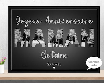 Affiche photo personnalisé maman idéal pour  cadeau anniversaire ou juste pour lui dire je t'aime maman, anniversaire maman