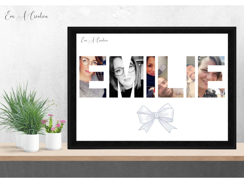 Personalized first name photo poster, ideal gift to offer at a low price, original gift, gift, photos image 2