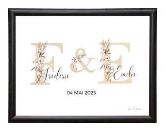 Affiche bienvenue mariage, affoche personnalisé, affiche mariage, cadeau mariage ideal, panneau mariage