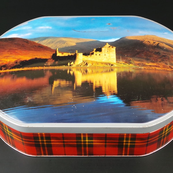 Vintage Große Blechdose M&S Shortbread Kilchurn Castle Scotland * Marks and Spencer Butter Scottish Assortment Dose * Made in England