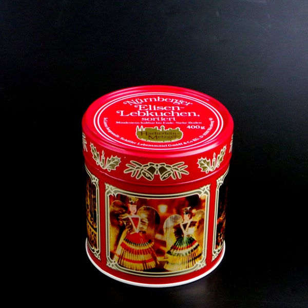 Vintage Round Tin Box Nürnberger Elisen Lebkuchen * Collectable Tin Box Christmas * Made in Germany