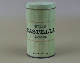 Vintage Round Tin Box Wills Castella Cigarros * Vintage Tobacco Tin W.D. & H.O. Testamentos * Hecho en Inglaterra