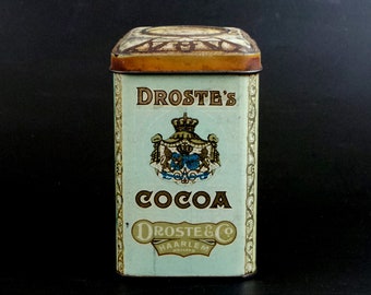 Vintage blikken doos Droste Cocoa * Verzamelbare blikken doos * Het mooie chocolademeisje * Made in Holland