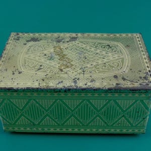 Vintage German Rectangular Tobacco Tin Box Adria-Krone * Collectable Tobacco Tin