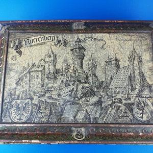 Antique Large Tin Box E. Otto Schmidt Lebkuchen und Honig * Rare Gingerbread German Metal Container * Collectable Saxon Tin Box