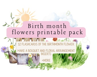 Geburtsmonat Blumen Printable Pack