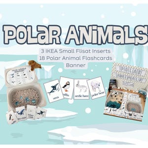 Polar Animals flashcards and Flisat Table Inserts