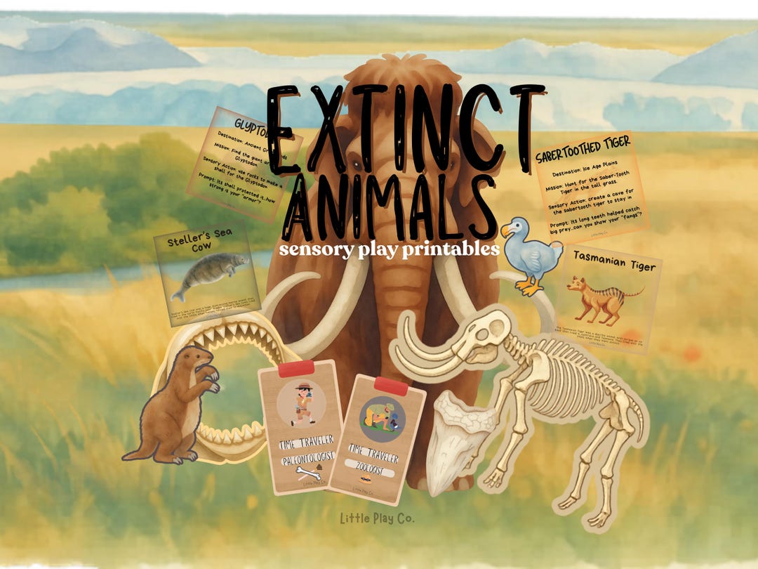 Extinct Animals Learning and Sensory Play Printables - Etsy