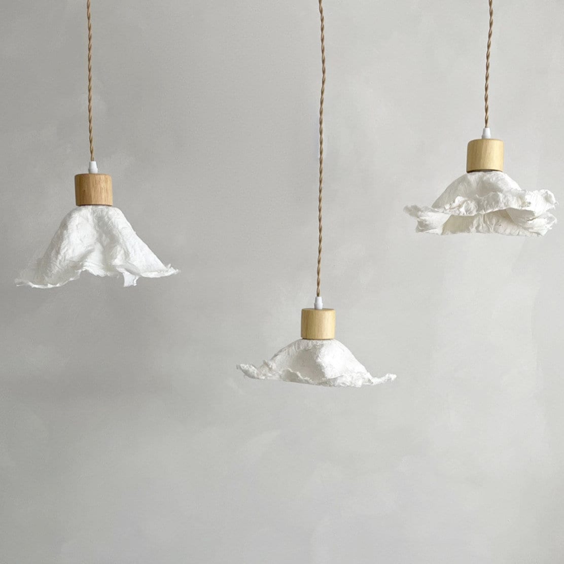 Papier-mâché ceiling light