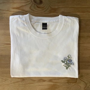 Hand embroidered &#39;Flower Bouquet&#39; T-shirt