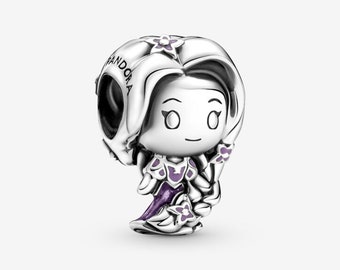 Fascino Disney Tangled Rapunzel, fascino in argento sterling, fascino per collane braccialetto, regalo di compleanno, regalo per lei