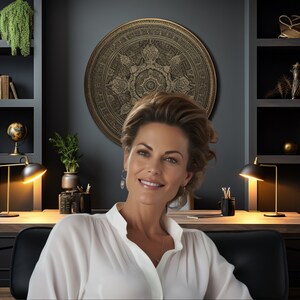 5 Backgrounds for Zoom, Teams, Facebook, Skype Calls and Meetings, Elegant Study, Office, Dimmed Lighting