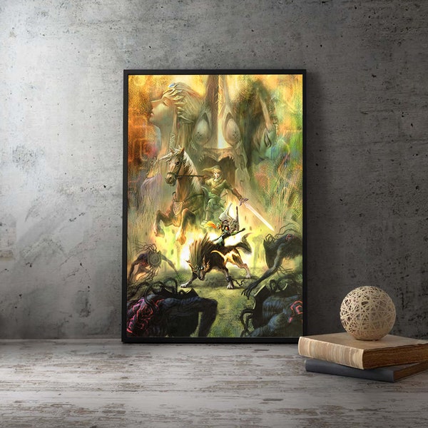 Die Legende von Zelda Twilight Princess Filmposter, ungerahmter Wandkunstdruck für die Heimdekoration