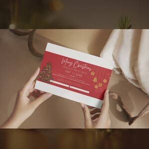 Christmas Gift Certificate Template, Printable Christmas Voucher, Editable Christmas Present Coupon, Instant Download
