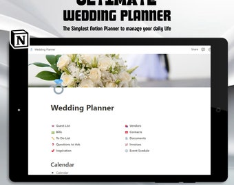 Ultimate Wedding Planner Notion Template (Digital Planner)