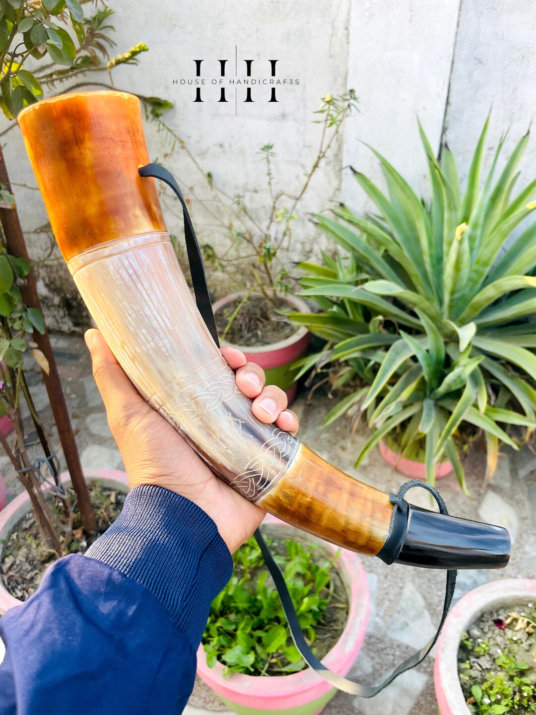 VIKING WAR HORN Battle Trumpet '16' Inches Crafted by House of