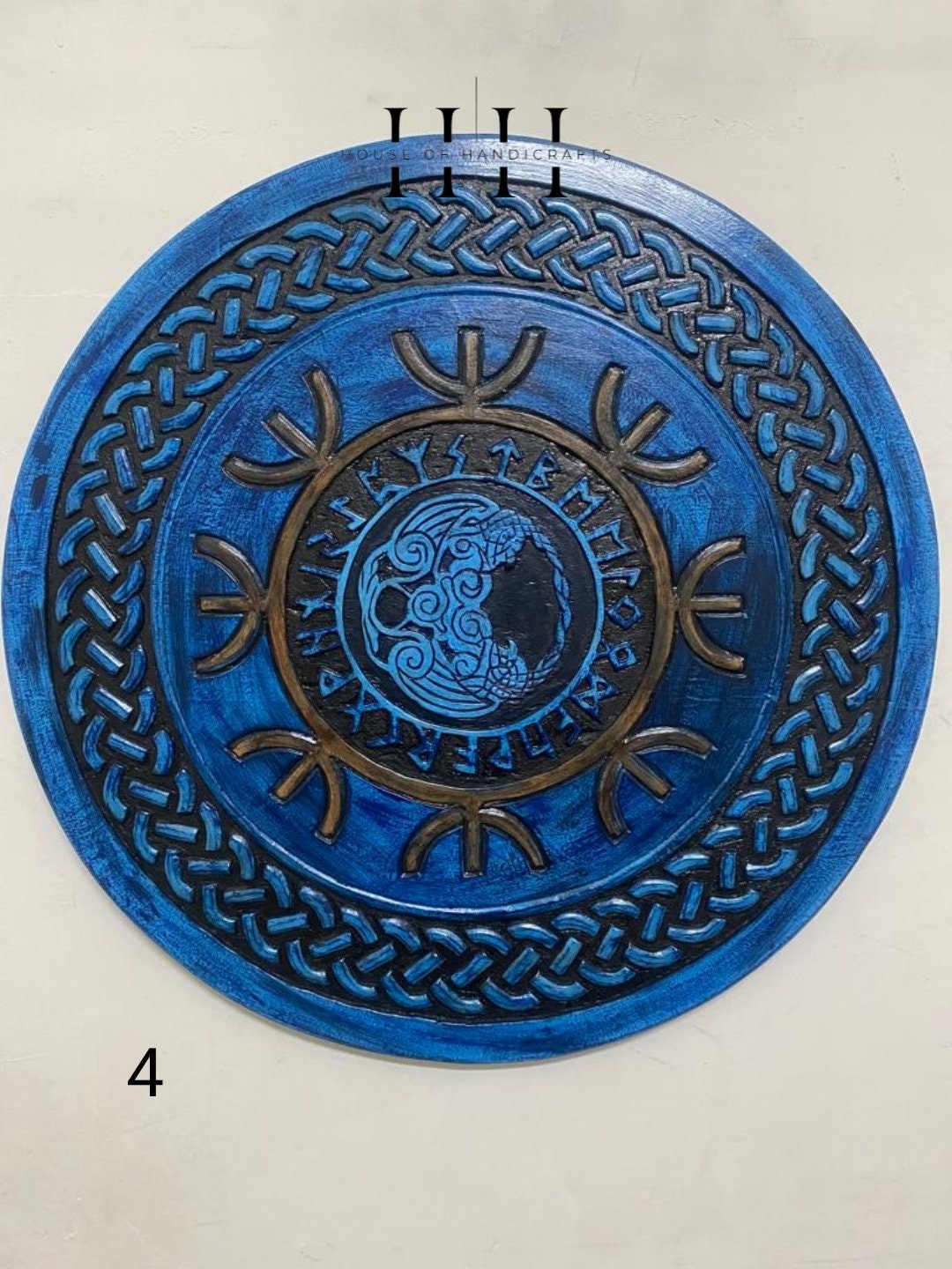 Wooden Viking ,norse ,runes Shield 8 Style 24,30 Inches Wooden Carved ...