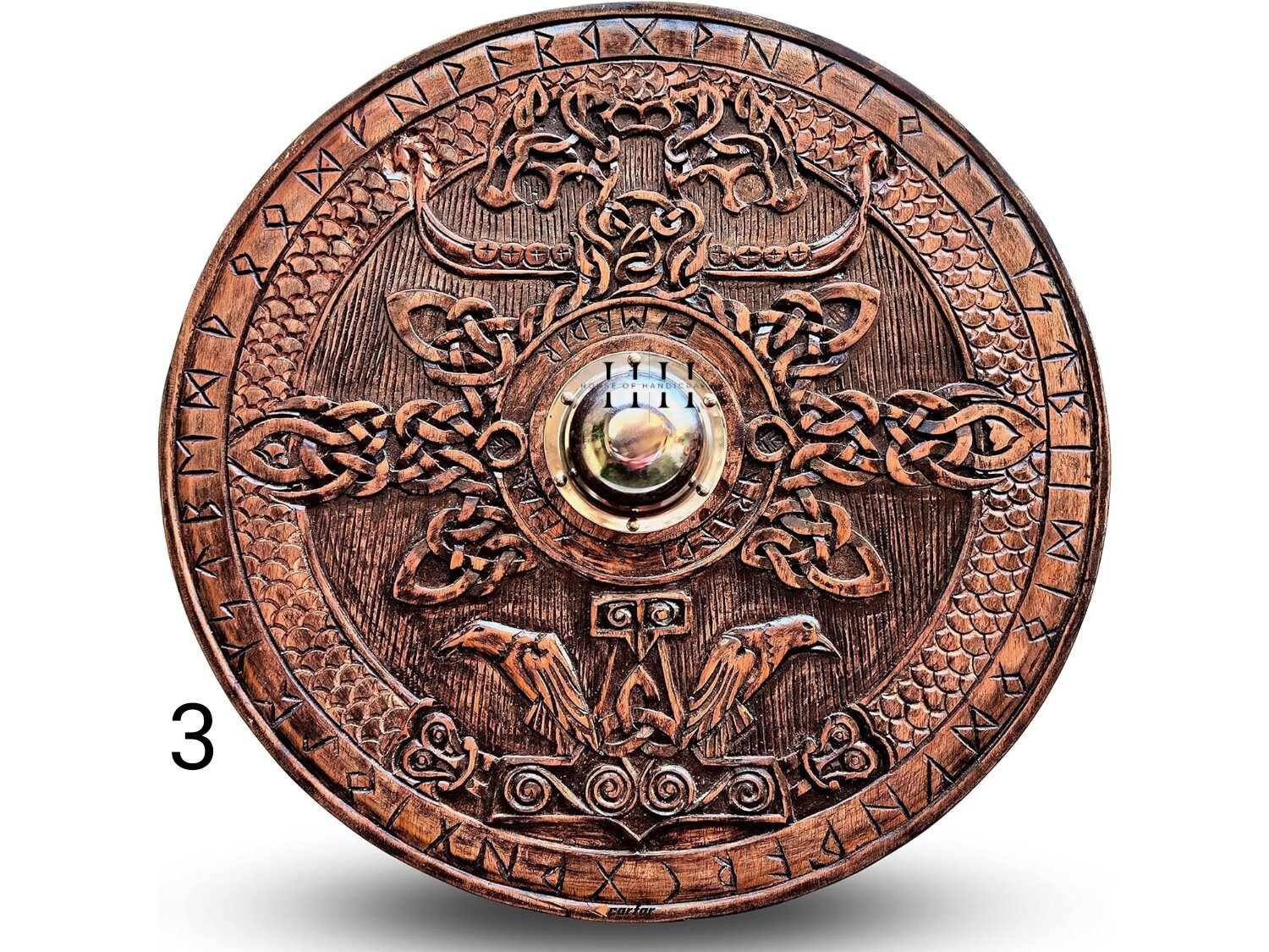 Wooden Viking ,norse ,runes Shield 8 Style 24,30 Inches Wooden Carved ...