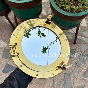 Handmade porthole ,Golden polish canal boat porthole window ship mirror porthole in 12,15,18,20 inches,luxury handmade porthole