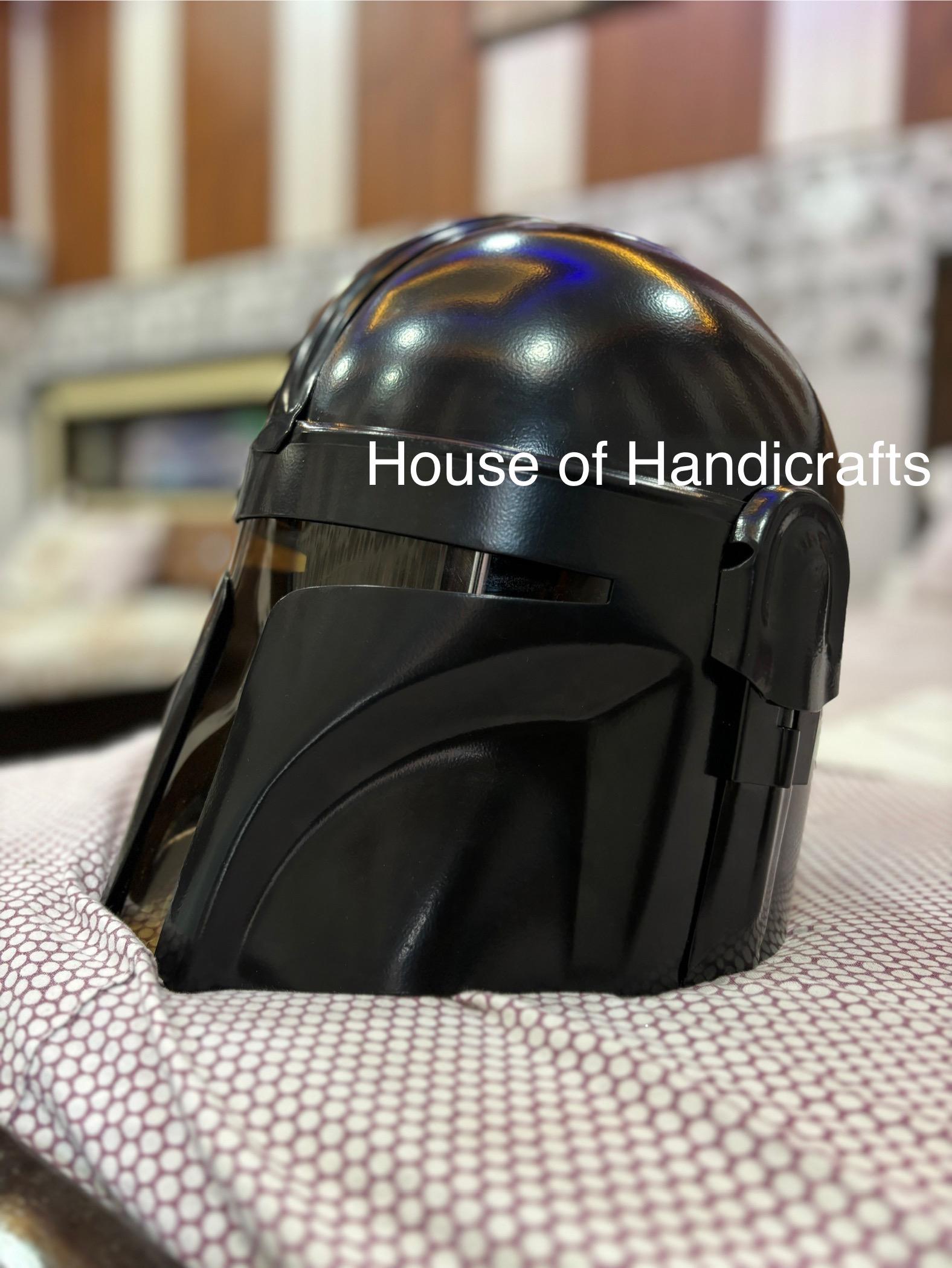 Handmade Starwars Mandalorian Helmet in Black Coating,cosplay