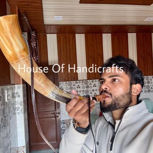 HANDMADE Viking War Horn &#39;20&#39; battle trumpet crafted by houseofhandicrafts,Historical Battle Horn