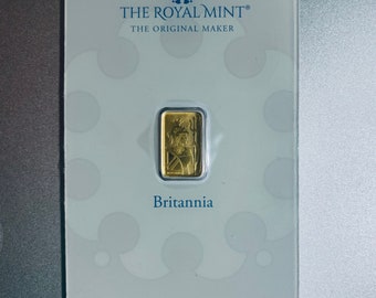 1 Gram Gold Bar Royal Mint Britannia 99.99% Pure Gold — The Purest & One of the Most Reliable Gold Bars Out There Globally Investment Gift