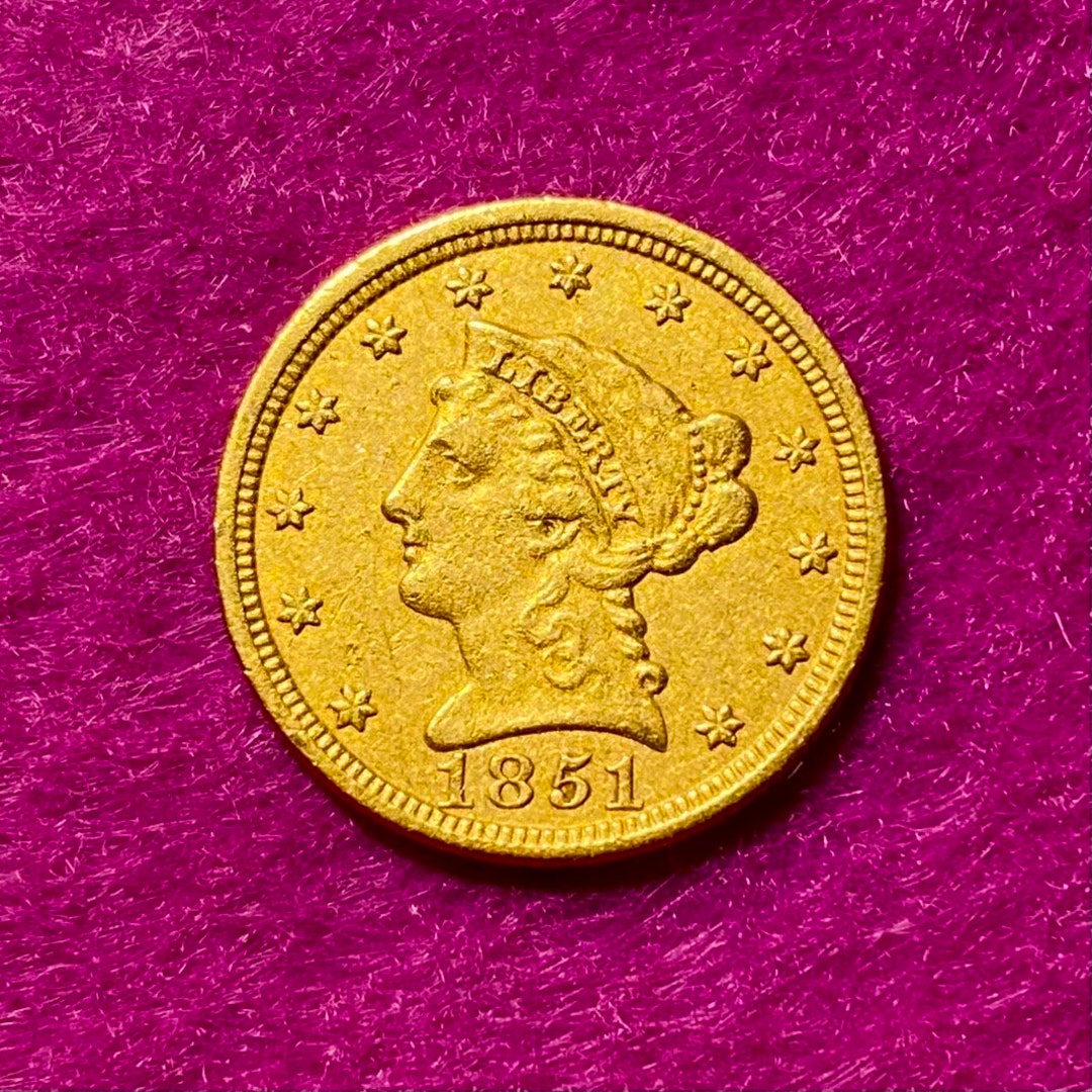 1851 Gold Coin Quarter Brilliant Uncirculated United States 2 Etsy