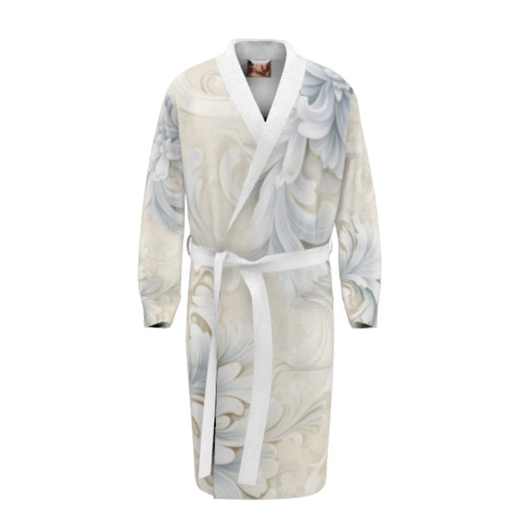 Dressing Gown Dressing Gown Men Dressing Gown White Etsy
