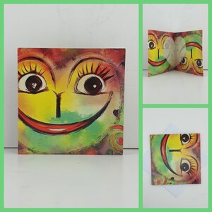 cartão de feliz aniversário me sinto bem obrigado pensando em você te amo engraçado divertido brilhante colorido rosto sorridente fofo único incomum feito à mão