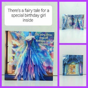 Fee Geburtstagskarte Prinzessin kleine Mädchen Märchenland Kleid Shopping Märchen Geschichte inklusive ungewöhnlich schön niedlich Nichte Magie zauberhafte Schwester