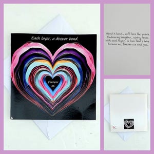 1º aniversário cartão de papel casamento amor parceiro namorada namorado esposa marido incomum único romântico palavras diferente hart sentimental