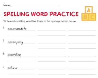 Year 6 England SATS - 100 Spelling Words Practice
