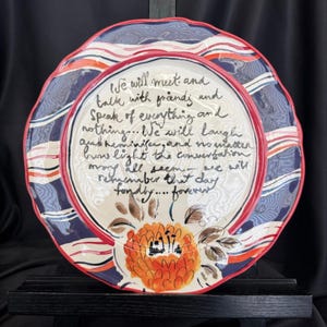 Anthropologie Friendship Script Quote Colorful Giving Plate zdjęcie 2