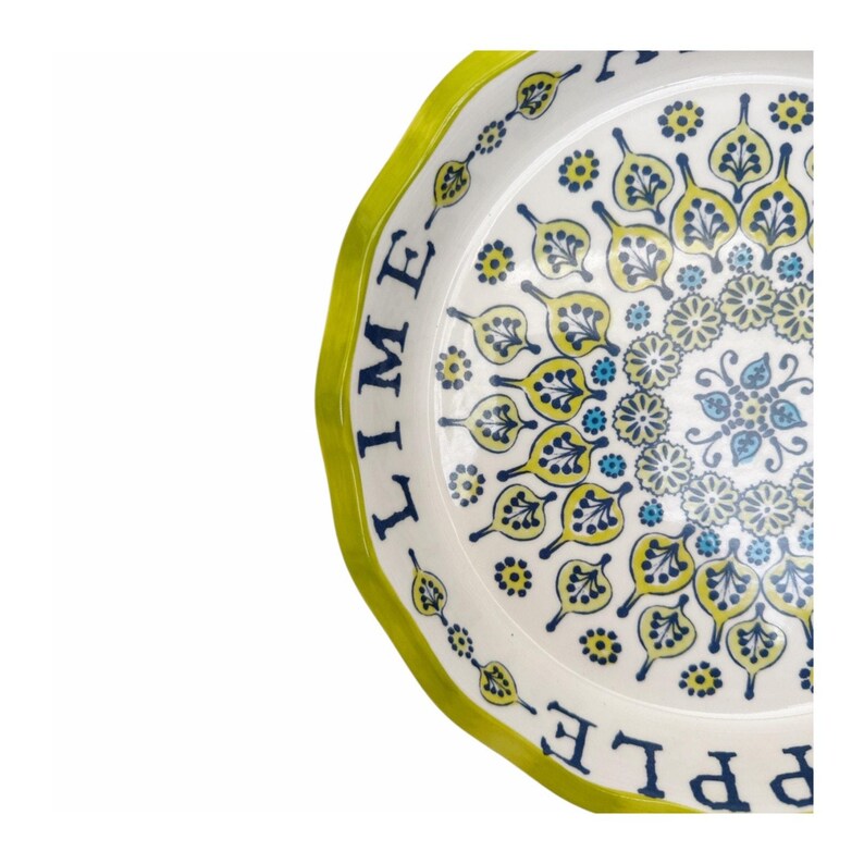 Anthropologie Stoneware Apple Lime Pie Baker Dish image 3