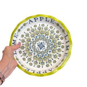 Anthropologie Stoneware Apple Lime Pie Baker Dish image 10