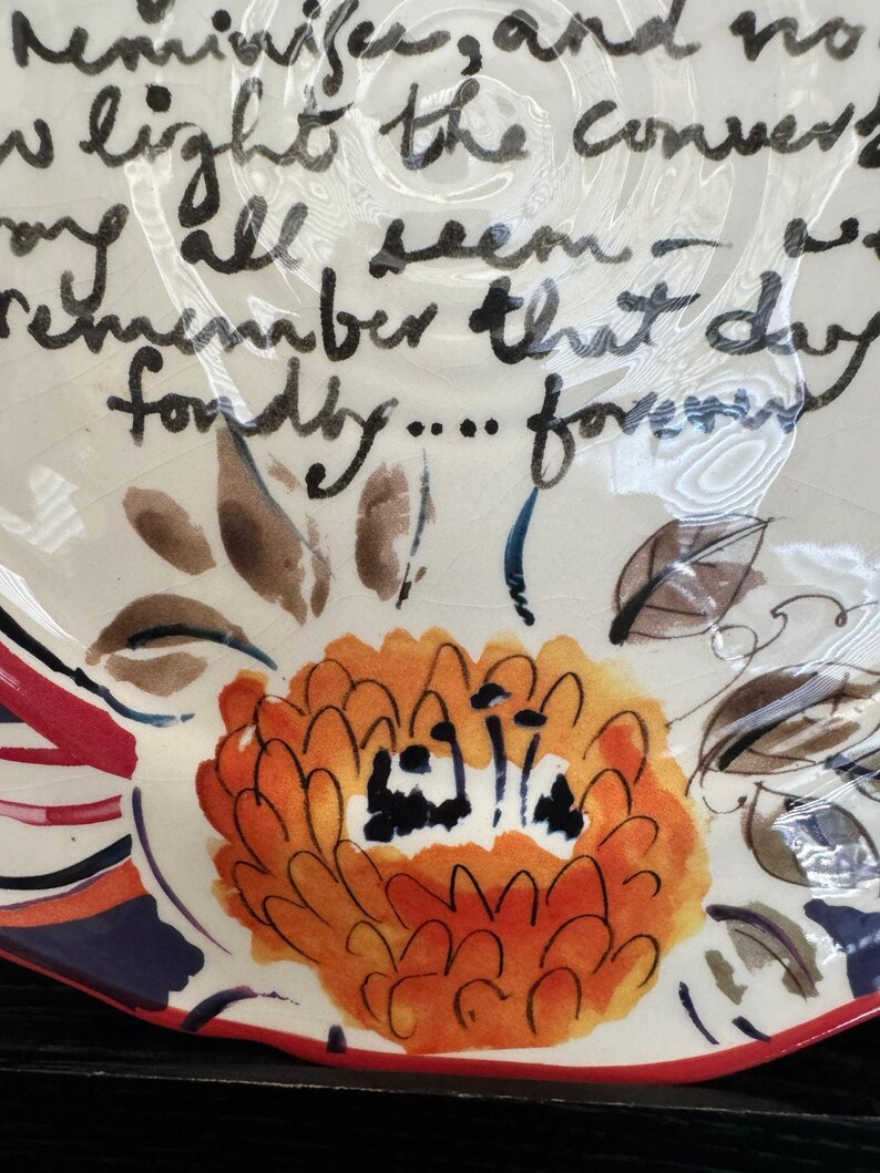 Anthropologie Friendship Script Quote Colorful Giving Plate zdjęcie 8