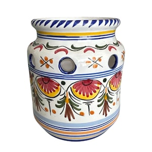 Vintage De La Cal Puente from Spain Handmade Garlic Keeper No Lid