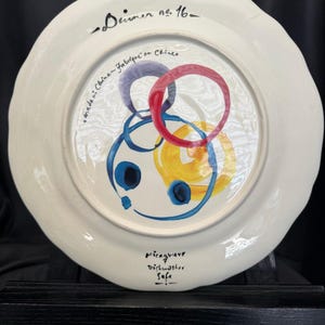 Anthropologie Friendship Script Quote Colorful Giving Plate zdjęcie 6