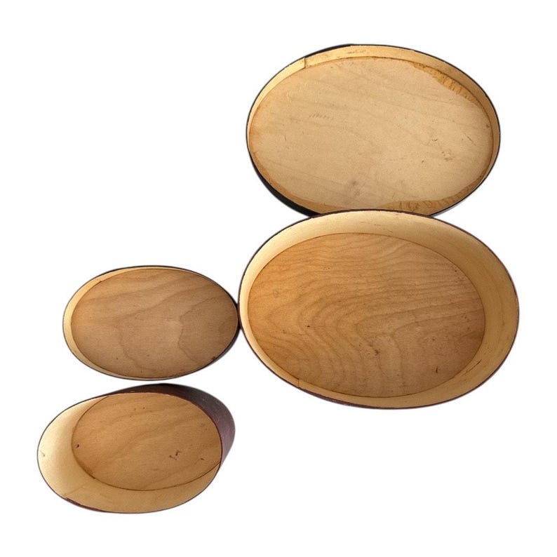 Balsa Box Set of Two Shaker Style Oval Balsa Boxes Heart Lids - Etsy