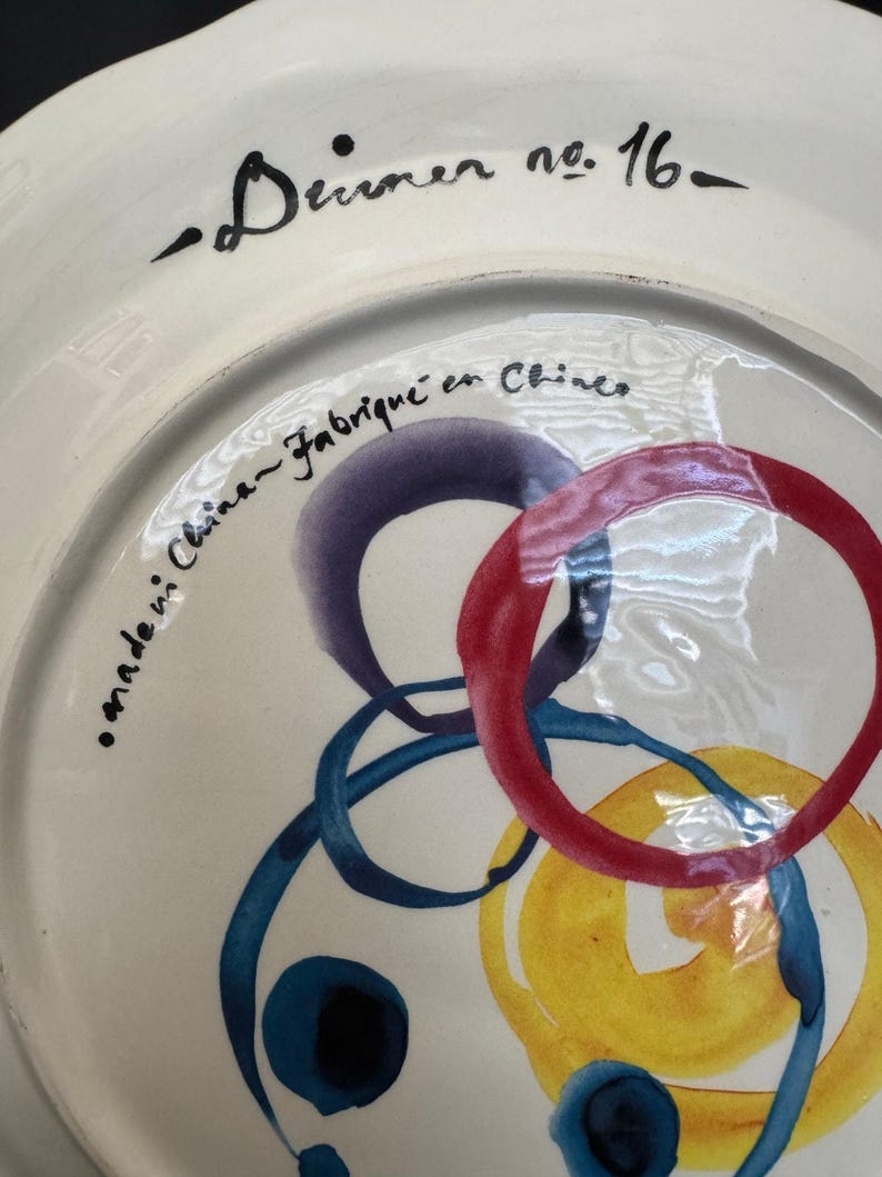 Anthropologie Friendship Script Quote Colorful Giving Plate zdjęcie 4