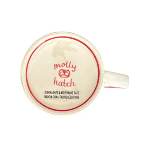 Vintage Molly Hatch for Anthropologie White Red Holly Mug image 8