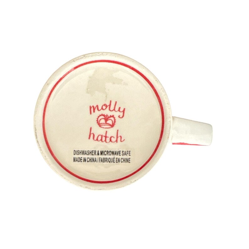 Vintage Molly Hatch for Anthropologie White Red Holly Mug image 8