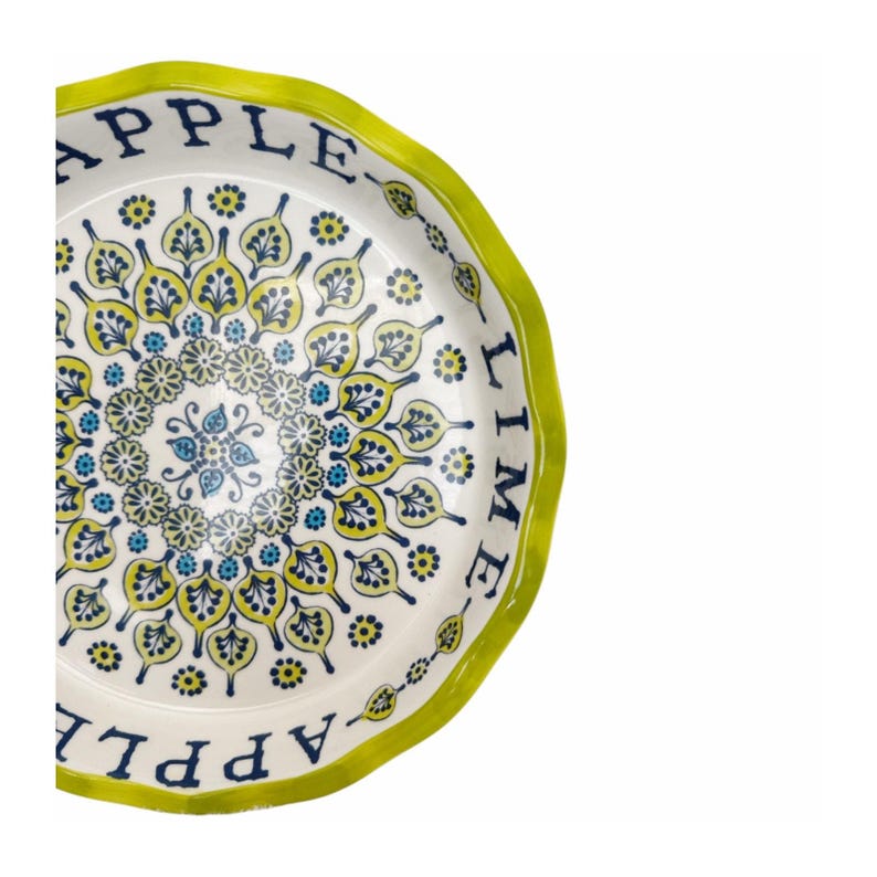 Anthropologie Stoneware Apple Lime Pie Baker Dish image 4