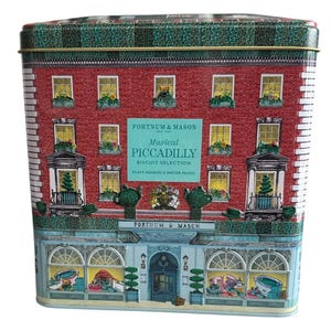 Fortnum & Mason Musical Piccadilly Biscuit Tin with Lid Plays Handel’s Water Music