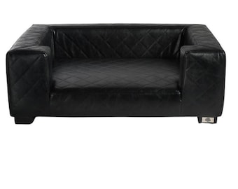 Lord Lou dierenmand hondensofa echt leren bank 60 cm Eduardo hondenbank bank zwart