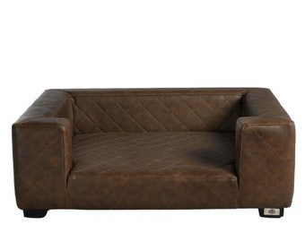 Lord Lou Tierkorb Hundesofa echt Leder Couch 60cm Eduardo Hundecouch Sofa  braun