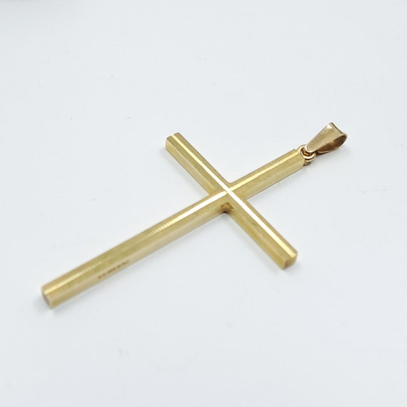 Vintage Large 9ct Gold Textured Cross 1974 - image 3