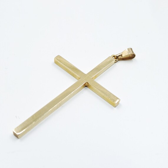 Vintage Large 9ct Gold Textured Cross 1974 - image 5